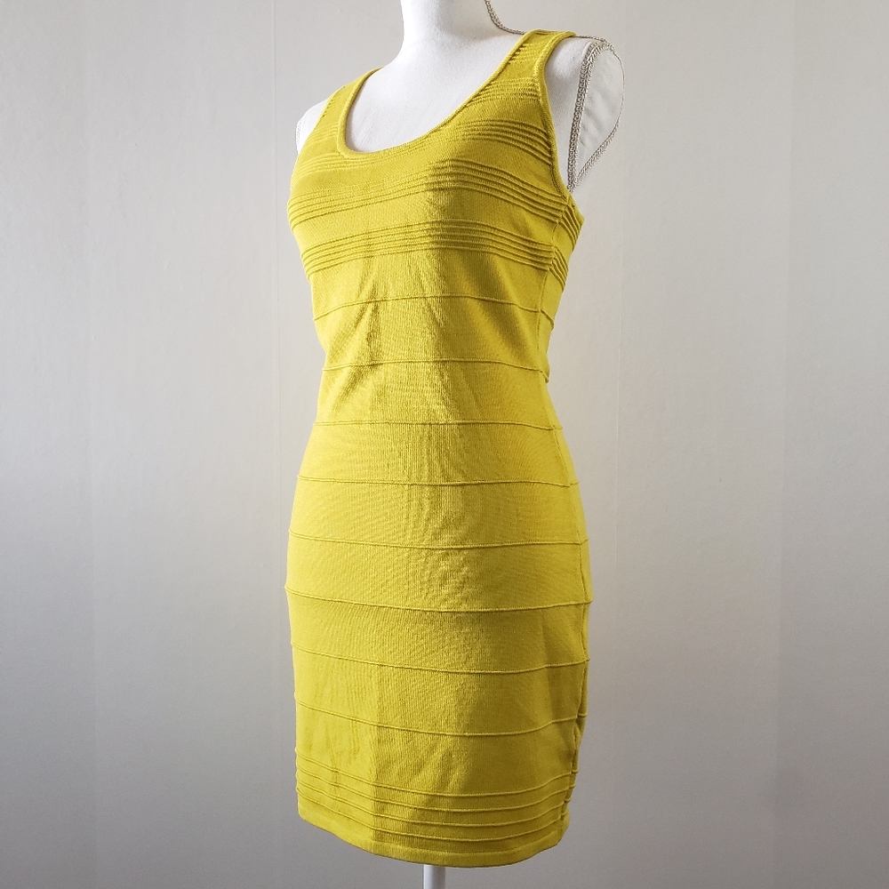 Forever 21 Bodycon Dress Sleeveless Yellow L